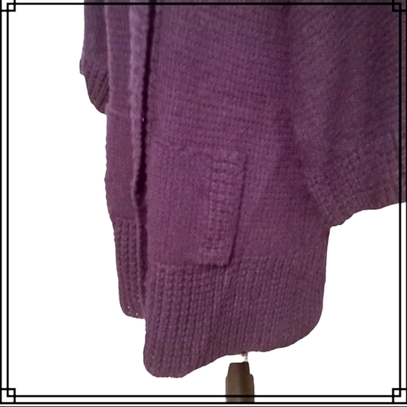 Vintage Tally Ho Oversized Exaggerated Collar Cardigan Sweater Size Lg - Picture 7 of 11